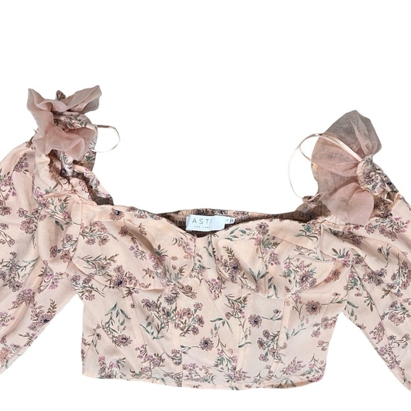 ASTR the Label Floral Sweetheart Neckline Puff Sleeve Corset Blouse – Size Small - Picture 8 of 13